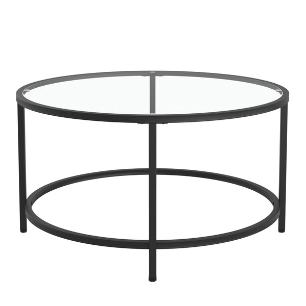 Beistelltisch Glas TYRO rund schwarz