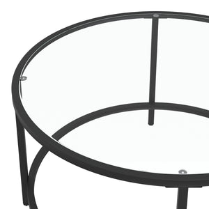 Beistelltisch Glas TYRO rund schwarz