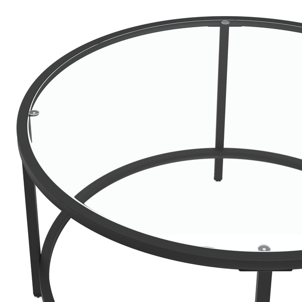 Beistelltisch Glas TYRO rund schwarz