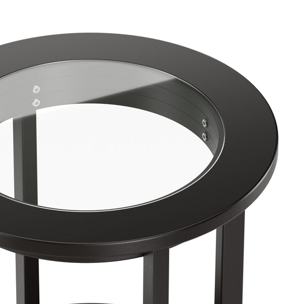 Beistelltisch Holz BAREL 47 x 57 cm schwarz