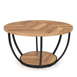 Beistelltisch COSINESS rund 80 x 44 cm braun/schwarz