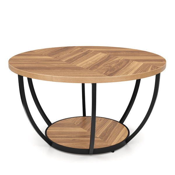 Beistelltisch COSINESS rund 80 x 44 cm braun/schwarz