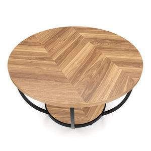 Beistelltisch COSINESS rund 80 x 44 cm braun/schwarz
