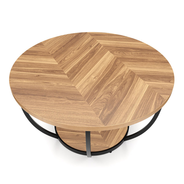 Beistelltisch COSINESS rund 80 x 44 cm braun/schwarz