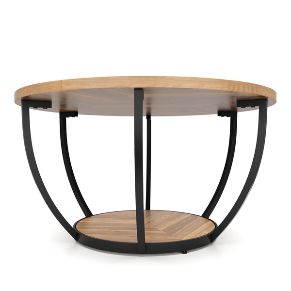 Beistelltisch COSINESS rund 80 x 44 cm braun/schwarz