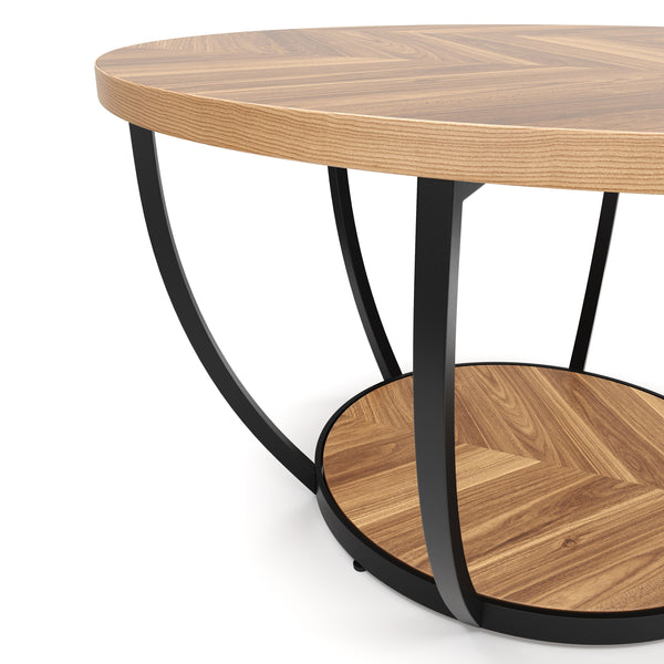 Beistelltisch COSINESS rund 80 x 44 cm braun/schwarz