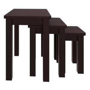 Beistelltisch Holz LUIGI 3-teilig dunkelbraun