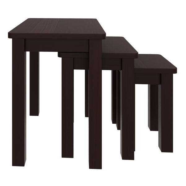 Beistelltisch Holz LUIGI 3-teilig dunkelbraun