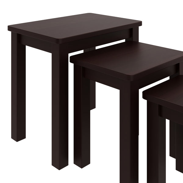 Beistelltisch Holz LUIGI 3-teilig dunkelbraun