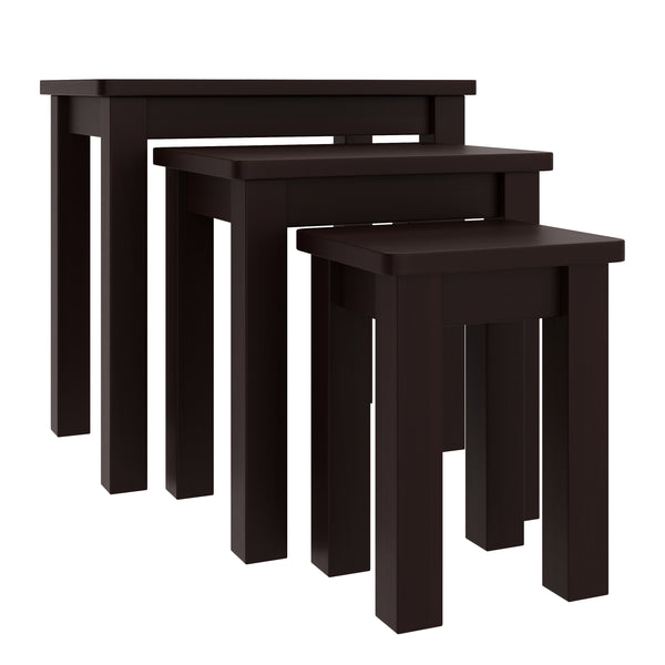 Beistelltisch Holz LUIGI 3-teilig dunkelbraun