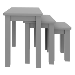 Tavolino laterale in legno LUIGI, set da 3 pezzi, grigio