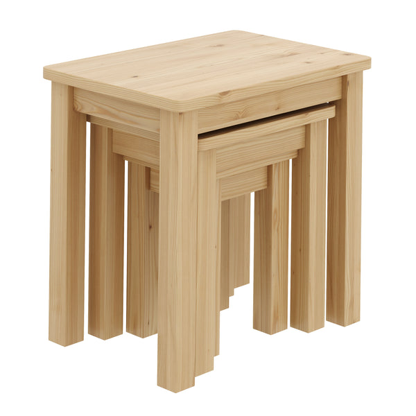 Beistelltisch Holz LUIGI 3-teilig natur