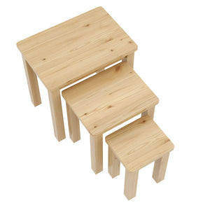 Beistelltisch Holz LUIGI 3-teilig natur