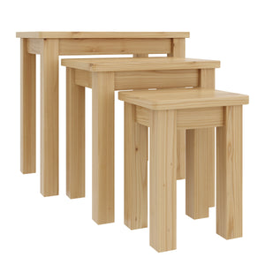 Beistelltisch Holz LUIGI 3-teilig natur