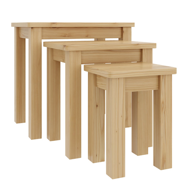 Beistelltisch Holz LUIGI 3-teilig natur