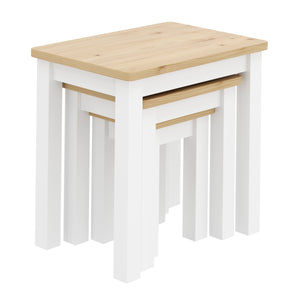 Beistelltisch Holz LUIGI 3-teilig natur/weiss