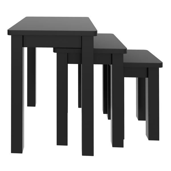 Beistelltisch Holz LUIGI 3-teilig schwarz