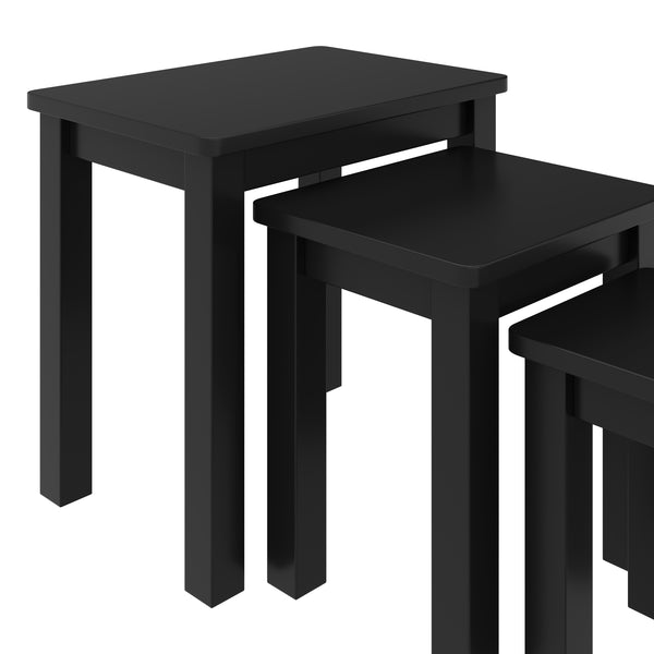 Beistelltisch Holz LUIGI 3-teilig schwarz