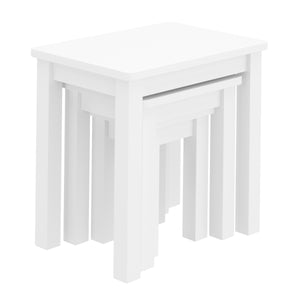 LUIGI wooden side table, 3-piece set, white