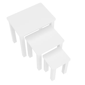 LUIGI wooden side table, 3-piece set, white