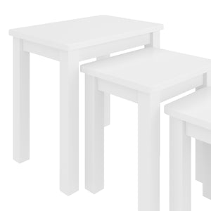LUIGI wooden side table, 3-piece set, white