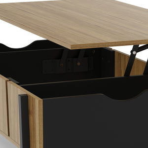 Beistelltisch PROMINA mit Stauraum 107 x 59 x 37 cm braun/schwarz