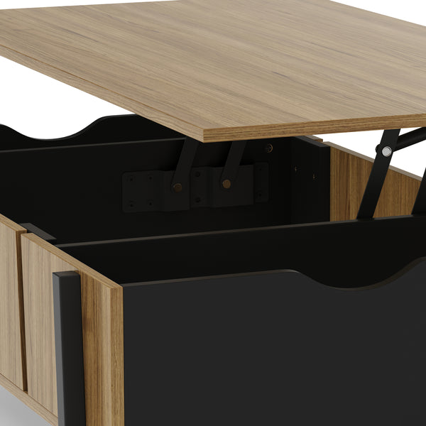Beistelltisch PROMINA mit Stauraum 107 x 59 x 37 cm braun/schwarz