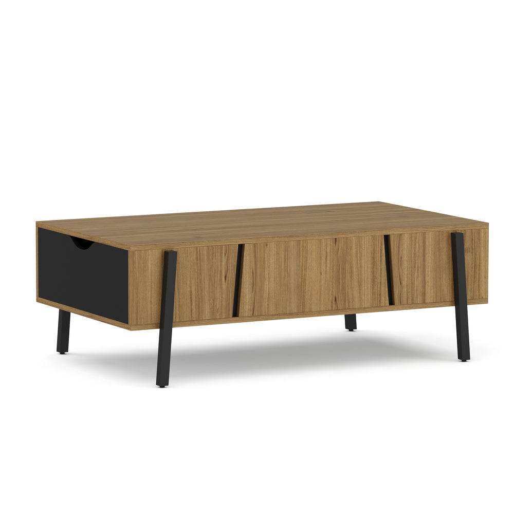 Beistelltisch PROMINA mit Stauraum 107 x 59 x 37 cm braun/schwarz