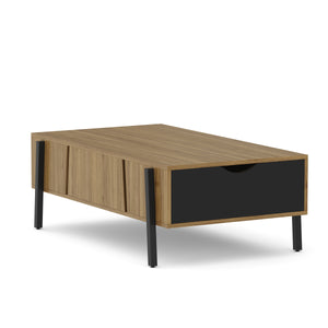 Beistelltisch PROMINA mit Stauraum 107 x 59 x 37 cm braun/schwarz