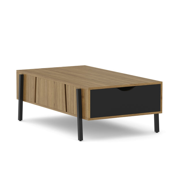 Beistelltisch PROMINA mit Stauraum 107 x 59 x 37 cm braun/schwarz