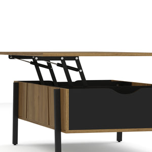 Beistelltisch PROMINA mit Stauraum 107 x 59 x 37 cm braun/schwarz