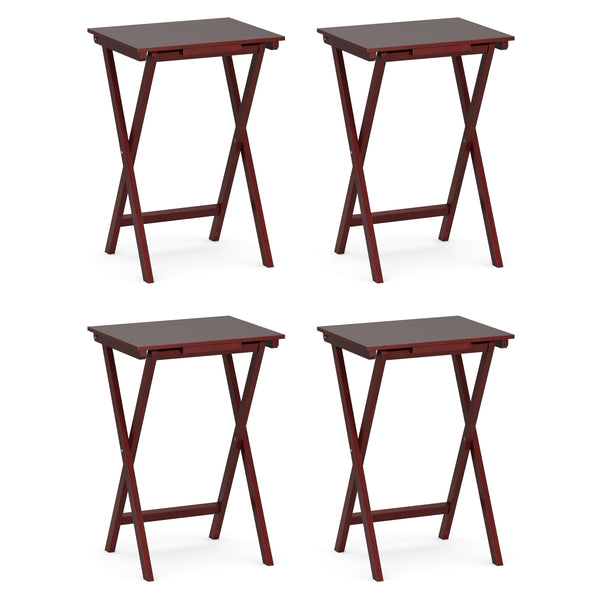 Beistelltisch Holz klappbar 4er Set dunkelbraun