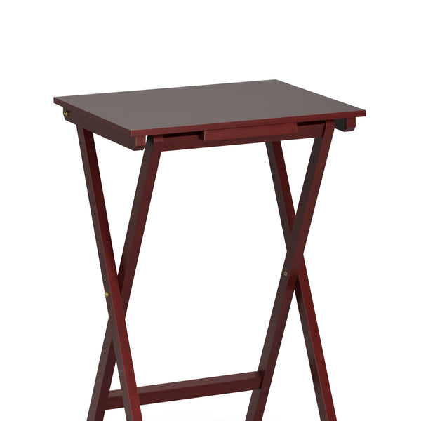 Beistelltisch Holz klappbar 4er Set dunkelbraun