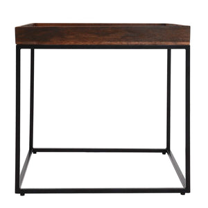 Beistelltisch JAM-K71 Couchtisch FSC Holz Metall 60x60x60cm dunkelbraun