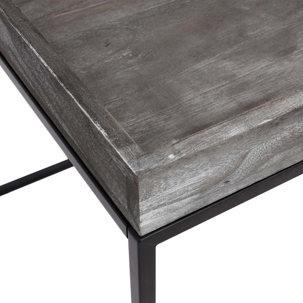 Beistelltisch JAM-K71 Couchtisch FSC Holz Metall 60x60x60cm dunkelgrau