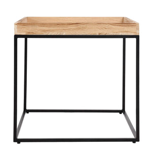 Beistelltisch JAM-K71 Couchtisch FSC Holz Metall 60x60x60cm naturfarben