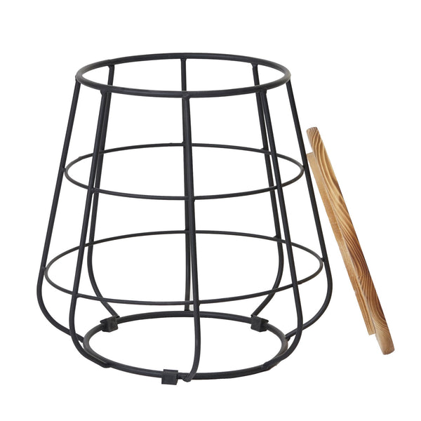 Beistelltisch Kaffeetisch, Industriedesign Echtholz Ø35cm