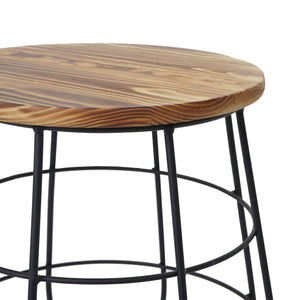 Beistelltisch Kaffeetisch, Industriedesign Echtholz Ø35cm