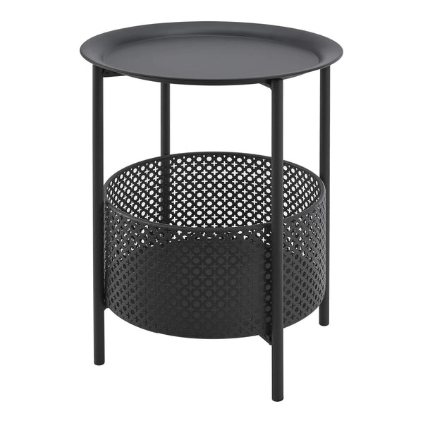 Beistelltisch Kruibeke 46x35cm mit Korb Schwarz