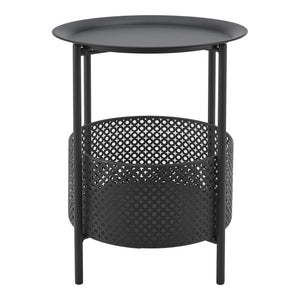Beistelltisch Kruibeke 46x35cm mit Korb Schwarz