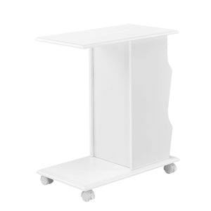 Beistelltisch Kungälv 53x30x63 cm Rollen und Staufächer Weiss