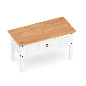 Beistelltisch MORELIA 95 x 55 x 50 cm weiss/natur