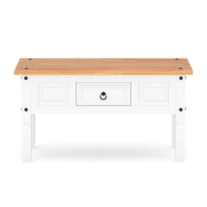 Beistelltisch MORELIA 95 x 55 x 50 cm weiss/natur