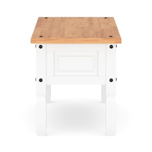 Beistelltisch MORELIA 95 x 55 x 50 cm weiss/natur