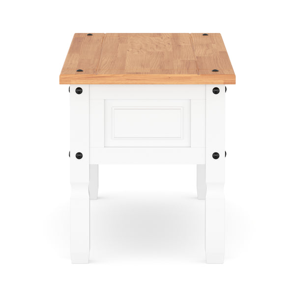 Beistelltisch MORELIA 95 x 55 x 50 cm weiss/natur