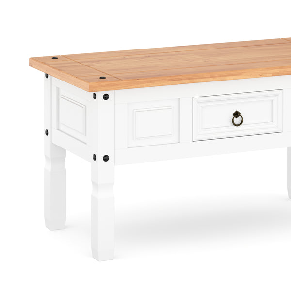 Beistelltisch MORELIA 95 x 55 x 50 cm weiss/natur