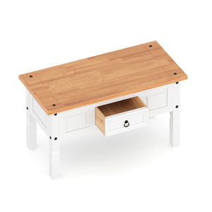 Beistelltisch MORELIA 95 x 55 x 50 cm weiss/natur