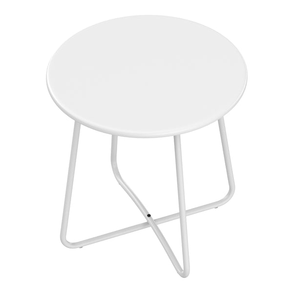 Beistelltisch Metall BELVRA rund 45 x 46 cm weiss