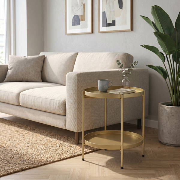Beistelltisch Metall BRIELLA rund 45 x 53 cm gold