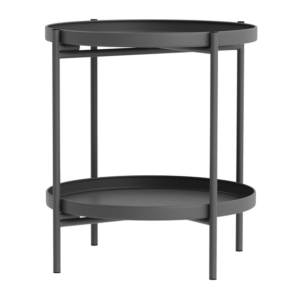 Beistelltisch Metall BRIELLA rund 45 x 53 cm anthrazit
